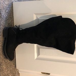 Torrid over the knee-wide calf black boots!